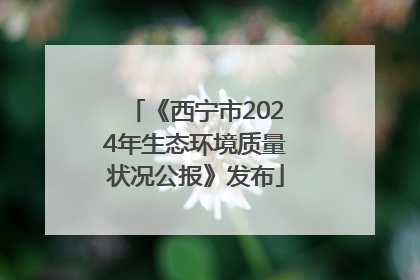 《西宁市2024年生态环境质量状况公报》发布
