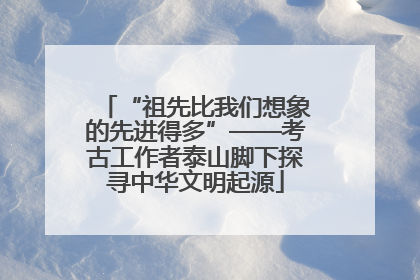 “祖先比我们想象的先进得多”——考古工作者泰山脚下探寻中华文明起源