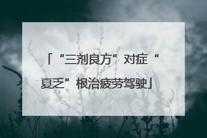 “三剂良方”对症“夏乏”根治疲劳驾驶