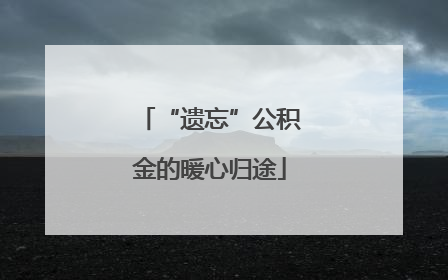 “遗忘”公积金的暖心归途