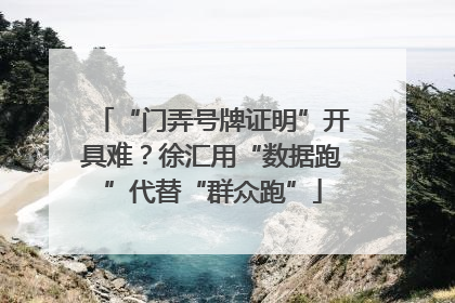 “门弄号牌证明”开具难？徐汇用“数据跑”代替“群众跑”