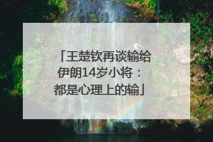 王楚钦再谈输给伊朗14岁小将：都是心理上的输