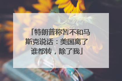 特朗普称暂不和马斯克说话：美国离了谁都转，除了我