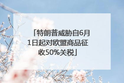 特朗普威胁自6月1日起对欧盟商品征收50%关税