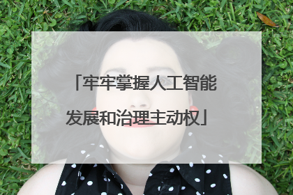 牢牢掌握人工智能发展和治理主动权