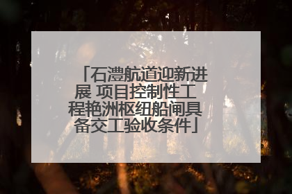 石澧航道迎新进展 项目控制性工程艳洲枢纽船闸具备交工验收条件