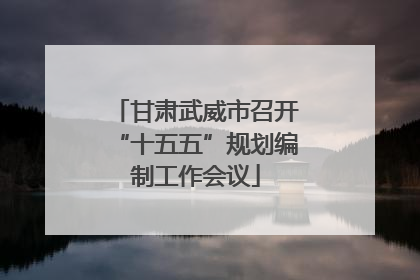 甘肃武威市召开“十五五”规划编制工作会议