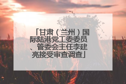 甘肃（兰州）国际陆港党工委委员、管委会主任李建亮接受审查调查