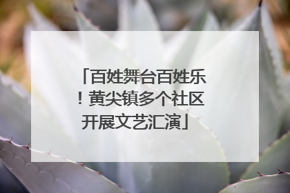 百姓舞台百姓乐！黄尖镇多个社区开展文艺汇演