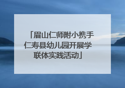 眉山仁师附小携手仁寿县幼儿园开展学联体实践活动