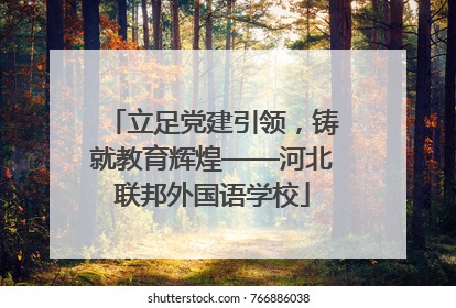 立足党建引领，铸就教育辉煌——河北联邦外国语学校