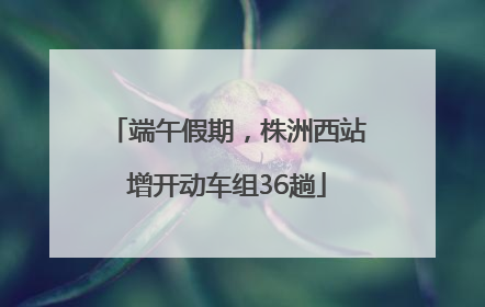 端午假期，株洲西站增开动车组36趟