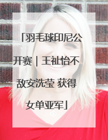 羽毛球印尼公开赛｜王祉怡不敌安洗莹 获得女单亚军