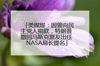 美媒爆：因曾向民主党人捐款，特朗普撤回马斯克盟友出任NASA局长提名