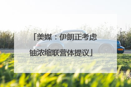 美媒：伊朗正考虑铀浓缩联营体提议