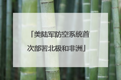 美陆军防空系统首次部署北极和非洲
