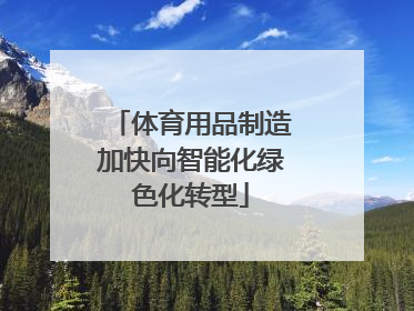 体育用品制造加快向智能化绿色化转型