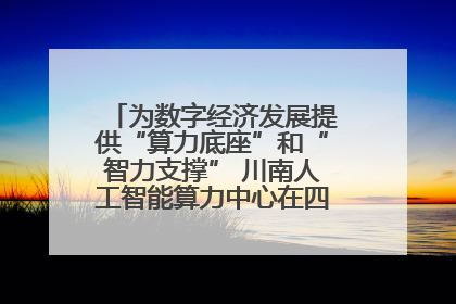 为数字经济发展提供“算力底座”和“智力支撑” 川南人工智能算力中心在四川泸州启动