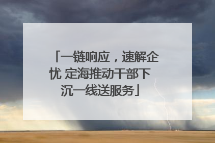 一链响应，速解企忧 定海推动干部下沉一线送服务
