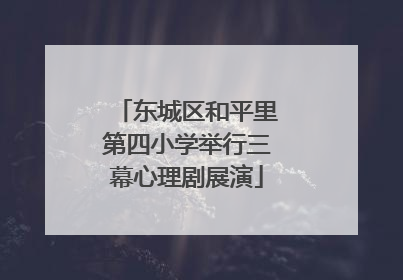 东城区和平里第四小学举行三幕心理剧展演