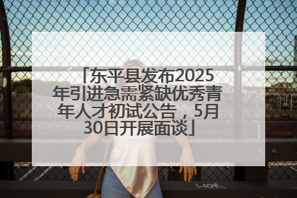 东平县发布2025年引进急需紧缺优秀青年人才初试公告，5月30日开展面谈
