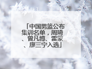 中国男篮公布集训名单，周琦、曾凡博、雷蒙、廖三宁入选