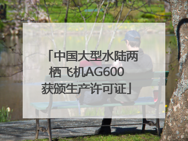 中国大型水陆两栖飞机AG600获颁生产许可证