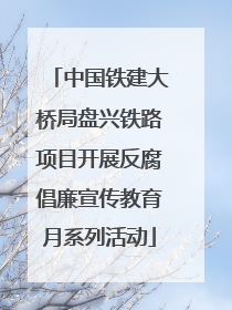 中国铁建大桥局盘兴铁路项目开展反腐倡廉宣传教育月系列活动