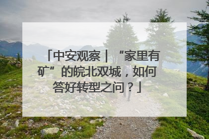 中安观察｜“家里有矿”的皖北双城，如何答好转型之问？