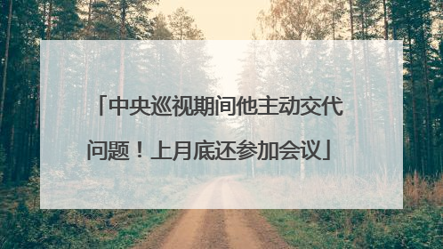 中央巡视期间他主动交代问题！上月底还参加会议