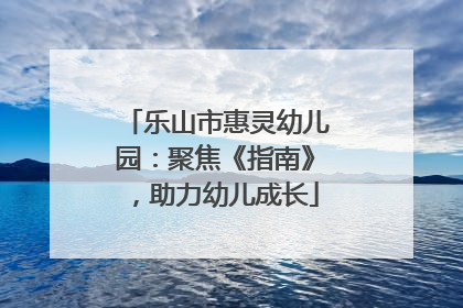 乐山市惠灵幼儿园：聚焦《指南》，助力幼儿成长