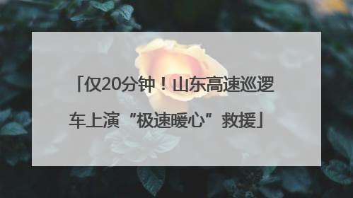 仅20分钟！山东高速巡逻车上演“极速暖心”救援