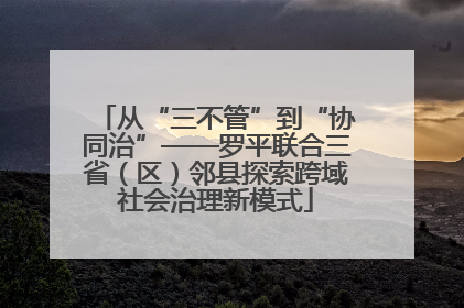 从“三不管”到“协同治”——罗平联合三省（区）邻县探索跨域社会治理新模式