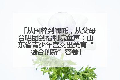 从国粹到哪吒，从父母合唱团到福利院童声：山东省青少年宫交出美育“融合创新”答卷