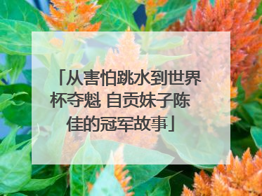 从害怕跳水到世界杯夺魁 自贡妹子陈佳的冠军故事
