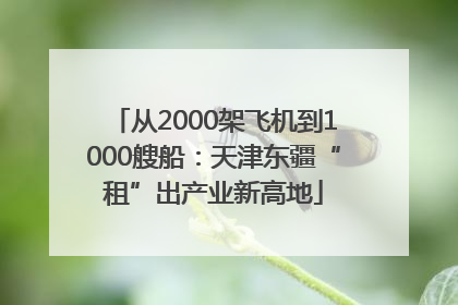 从2000架飞机到1000艘船：天津东疆“租”出产业新高地