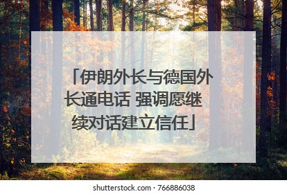 伊朗外长与德国外长通电话 强调愿继续对话建立信任