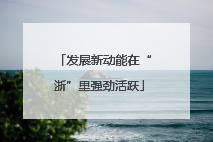 发展新动能在“浙”里强劲活跃