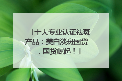 十大专业认证祛斑产品：美白淡斑国货，国货崛起！