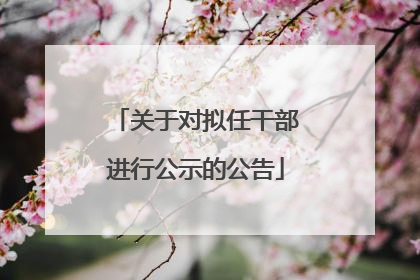 关于对拟任干部进行公示的公告