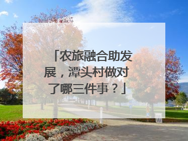 农旅融合助发展，潭头村做对了哪三件事？