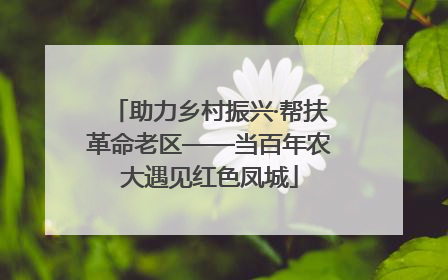 助力乡村振兴·帮扶革命老区——当百年农大遇见红色凤城