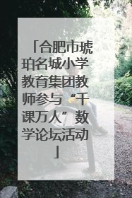 合肥市琥珀名城小学教育集团教师参与“千课万人”数学论坛活动