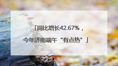 同比增长42.67%，今年济南端午“有点热”