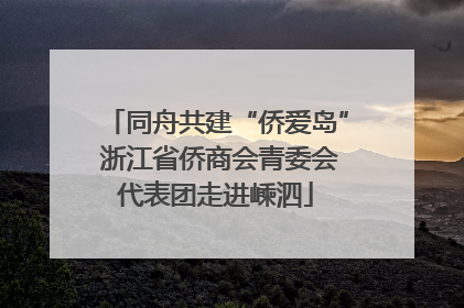同舟共建“侨爱岛” 浙江省侨商会青委会代表团走进嵊泗