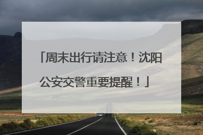 周末出行请注意！沈阳公安交警重要提醒！