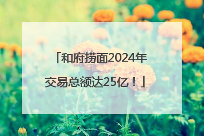 和府捞面2024年交易总额达25亿！