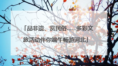 品非遗、赏民俗……多彩文旅活动伴你端午畅游河北