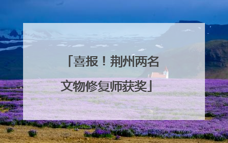 喜报！荆州两名文物修复师获奖