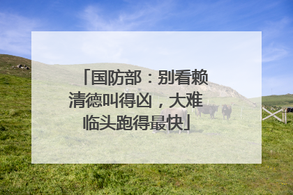 国防部：别看赖清德叫得凶，大难临头跑得最快